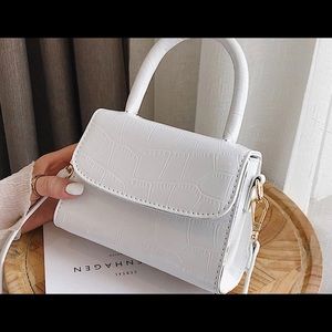 White leather purse